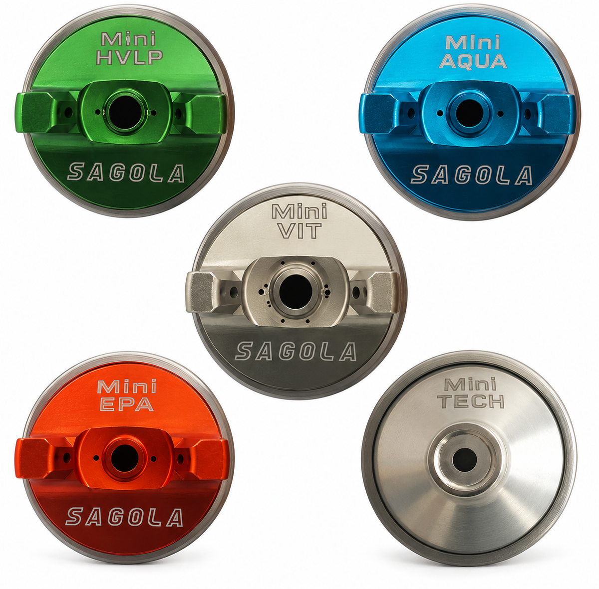Sagola X3400 Compact (Mini Xtreme) Spray Gun Air Caps
