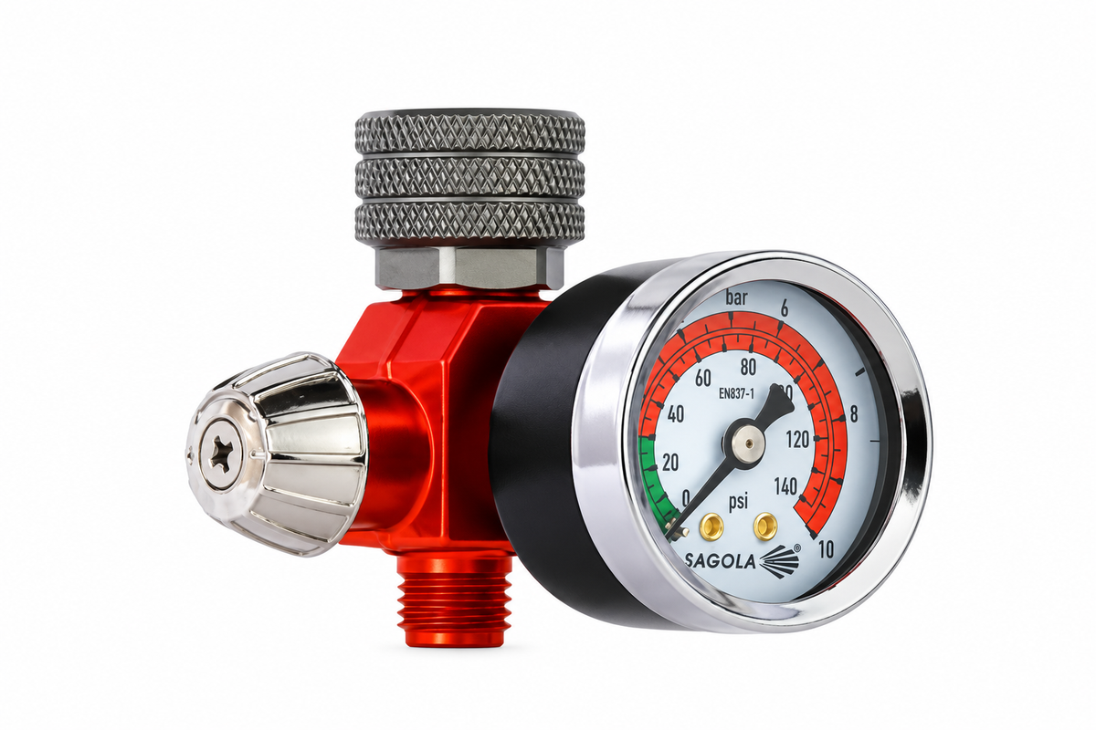 Sagola RC1 Air Flow Regulator with Pressure Gauge